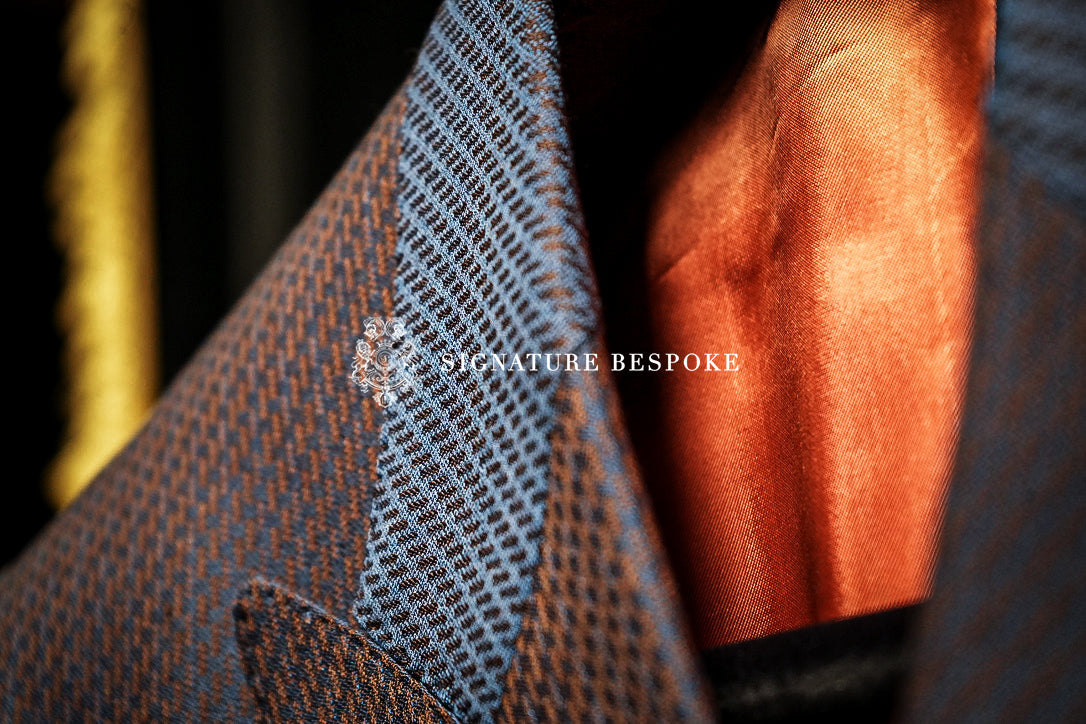 Fine English fabric selected for bespoke business tailoring